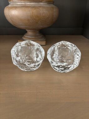 Kosta Boda vintage snowball glass candle votive